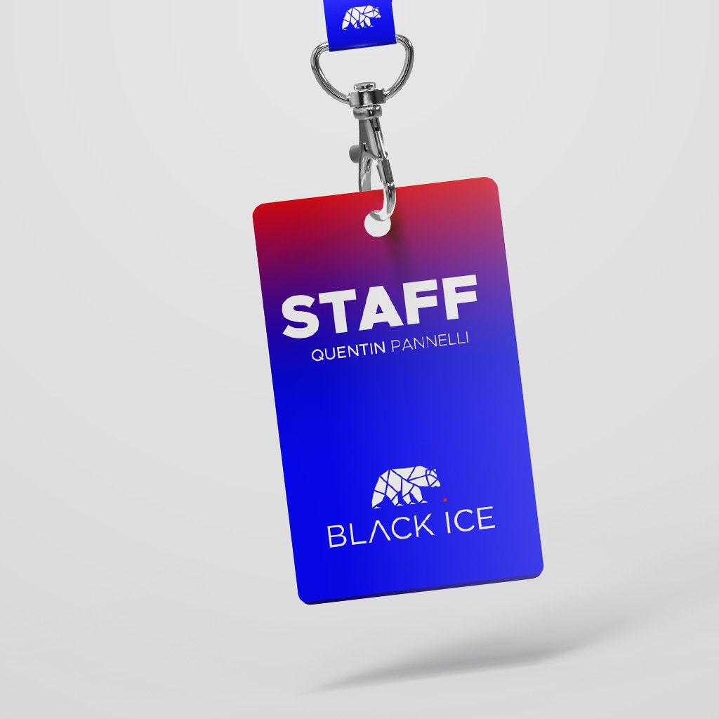 Application du logo Black Ice sur support visuel