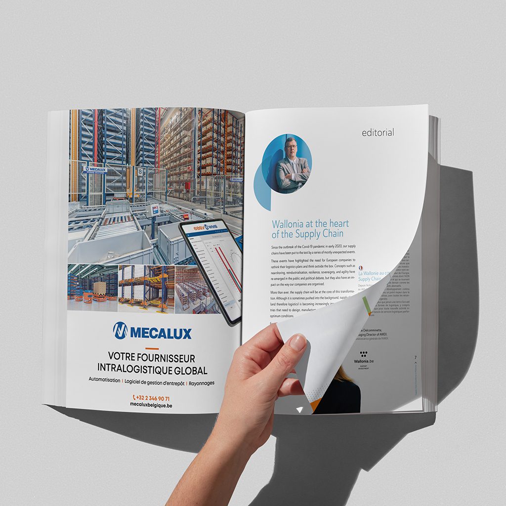 Double page magazine Supply Chain Excellence bilingue FR-EN